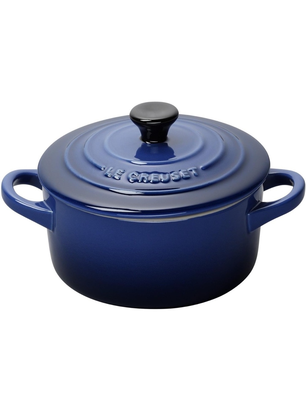 Le Creuset Blue Cobalt Enameled Cast Iron Round Dutch Oven with Lid 24 oz